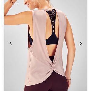 NWT Fabletics Lacey Open Back Tank light pink